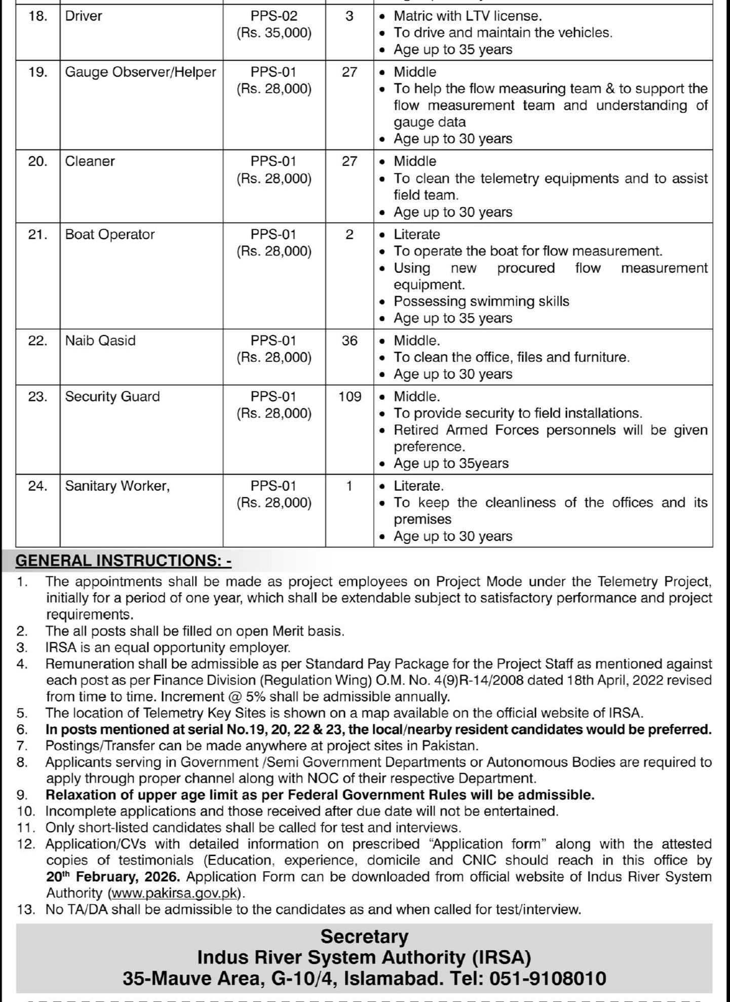 Pps Guide Indus River System Authority IRSA Jobs 2026 – Telemetry Project ...