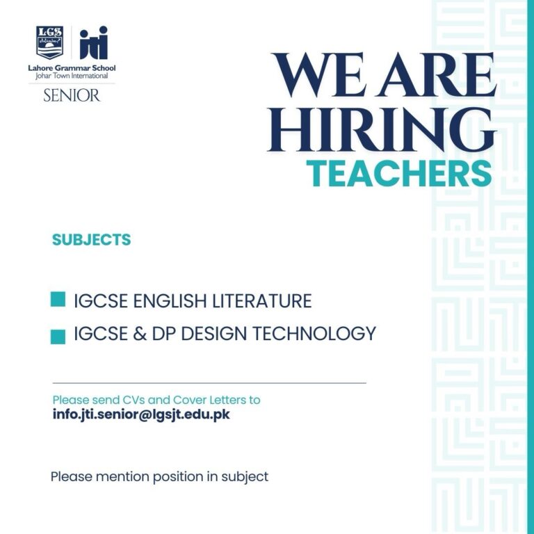 Lahore Grammar School Jobs 2026 – IGCSE Teachers Required in Lahore ...